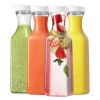 4 Pack 50Oz Water Carafes with Flip Top Lids Square Juice Containers for Fridge Plastic Clear Pitchers for Water Iced Tea Juice Lemonade Milk Cold Bre