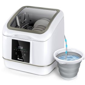No hook up needed Portable Countertop Dishwasher,  Compact Mini Dishwasher With 7 Washing Programs, Auto Water Injection, Anti-Leakage