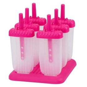 6Pcs Popsicle Molds Reusable Ice Cream DIY Ice Pop Maker Ice Bar Maker Plastic Popsicle Mold For Homemade Iced Snacks (Option: HotPink)